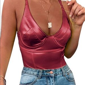 Women’s Red Bodysuit Size M fits Size L